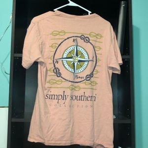 Simply Southern pale pink compass t-shirt